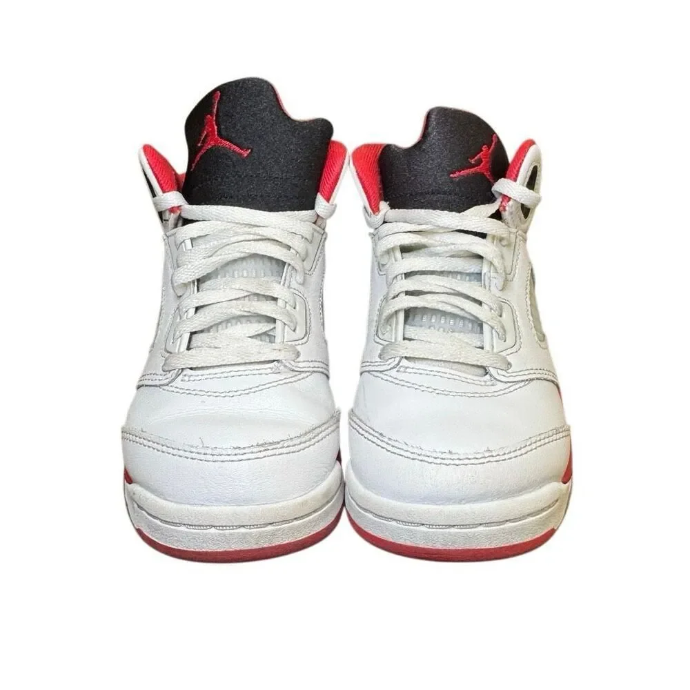 Nike Air Jordan 5 Retro Fire Red Black Tongue HQ7979-101 Preschool Size 2.5 Y